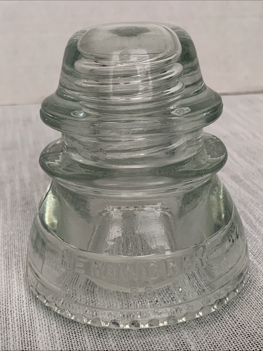 Antique Hemingray No.42 Clear Glass Threaded Insulator